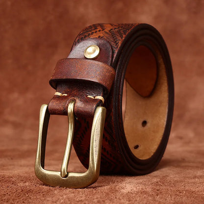 Western Brown Leather Belt