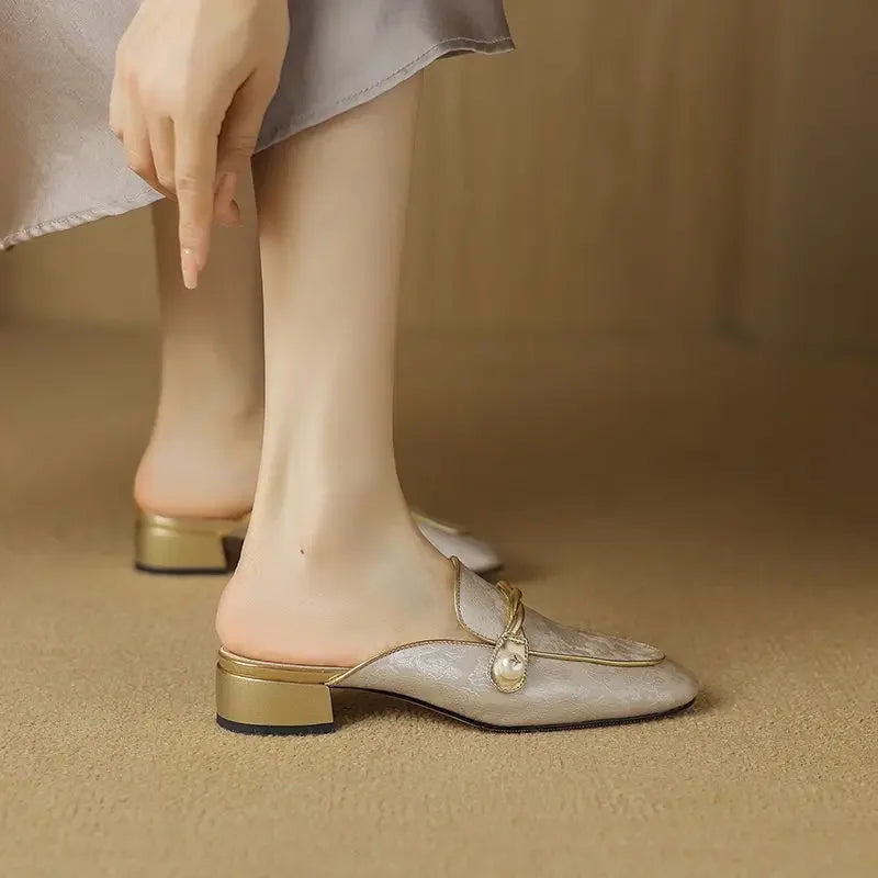 Women's Floral Square Toe Sandals