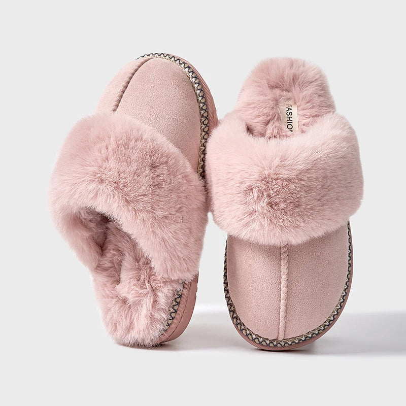 Women's Plush Slippers Soft Fur Lining Warm Beige