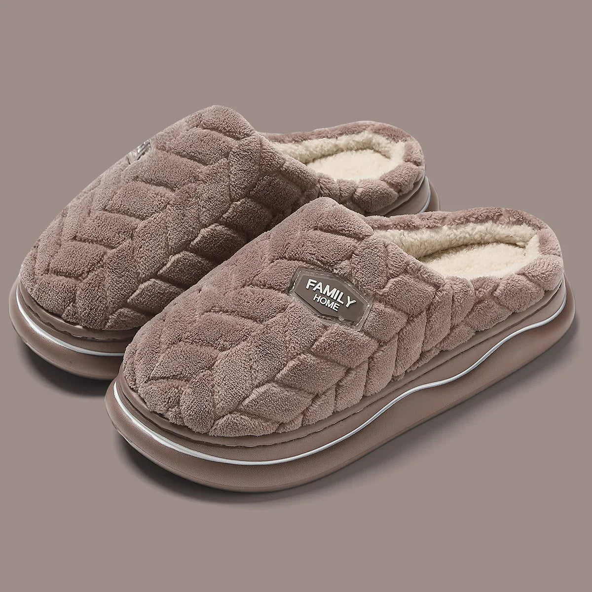 Women's Quilted Indoor Slippers Thick Plush Lining