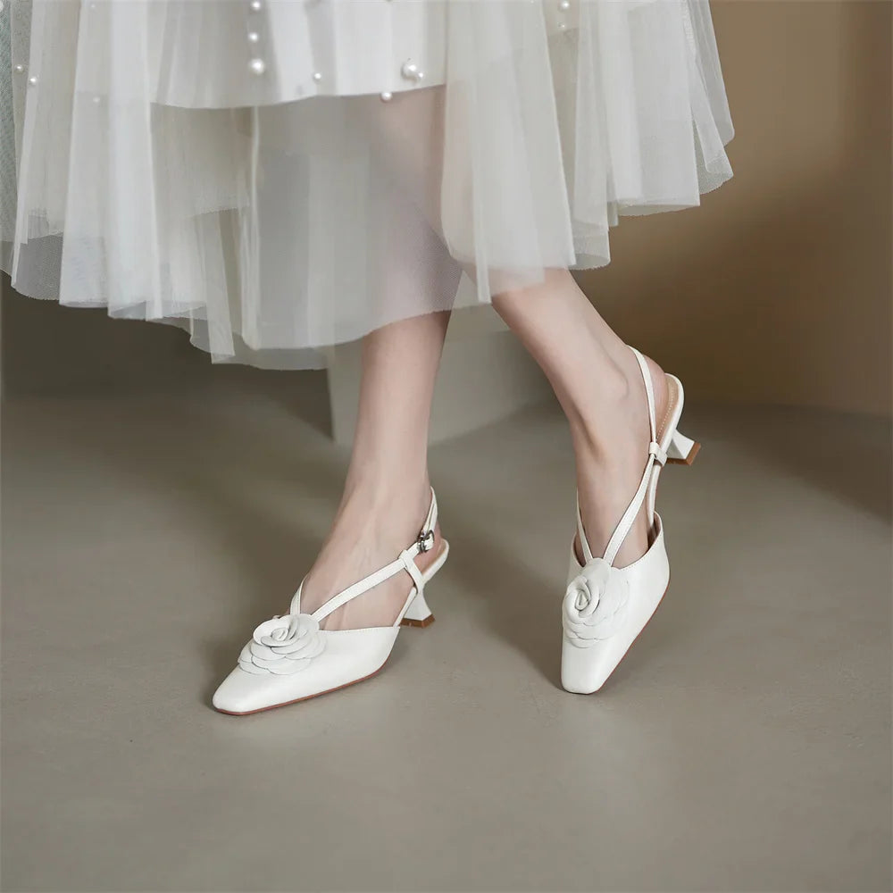Real Leather Sling Back Shoes