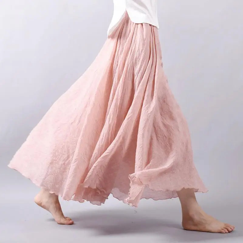 Lunara Women's Linen A-Line Skirt