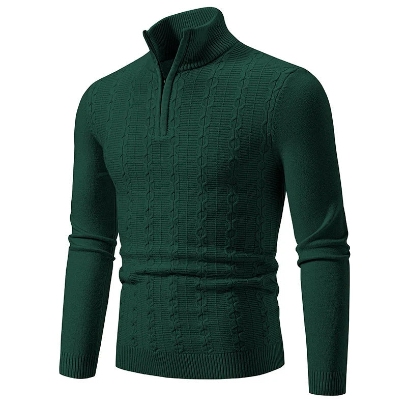 Cozy Textured Zip Up Sweater