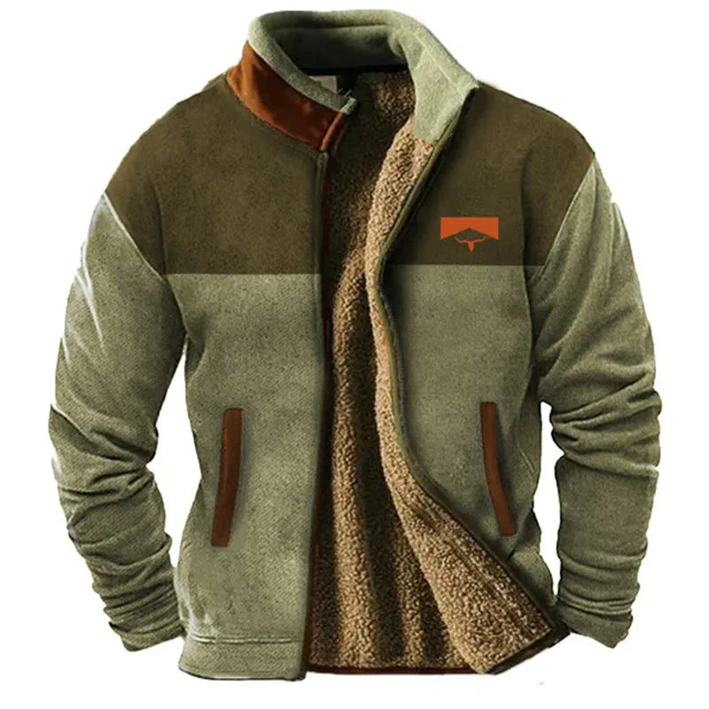 Men's Color Block Jacket Relaxed Fit Warm - VibreMode