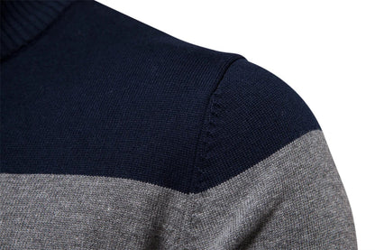 Men's Slim Fit Striped Quarter-Zip Sweater