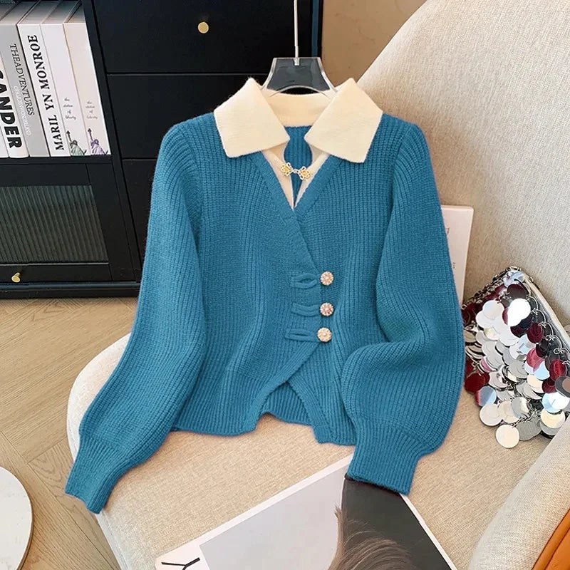 Women's Knit Cardigan Button Front - VibreMode
