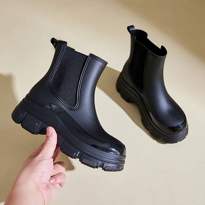 Women's Waterproof Chelsea Boots Chunky Slip-Resistant Outsole
