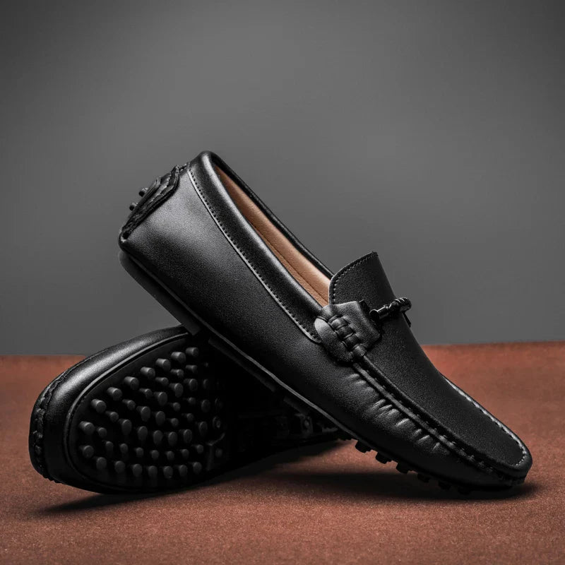 Italian Style Leather Slip On Shoes