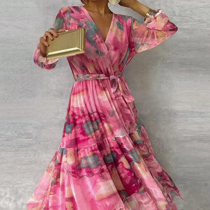 Elegant Floral Handmade Women's Dress