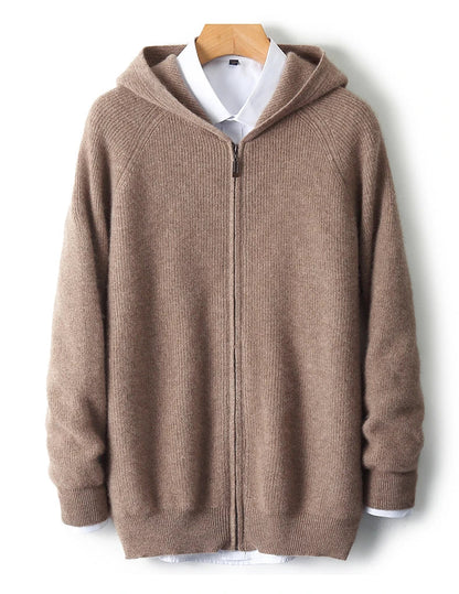 Merino Wool Zip Up Sweater - VibreMode