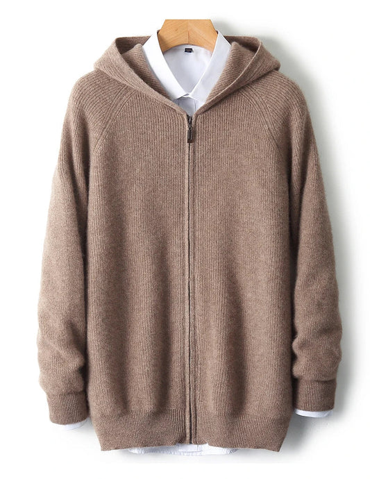 Merino Wool Zip Up Sweater - VibreMode