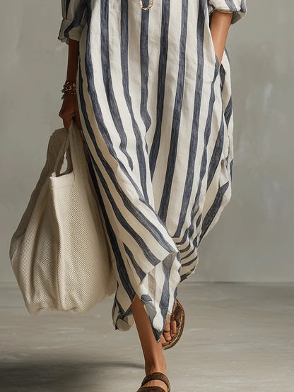 Women's Linen Long Shirt Dress