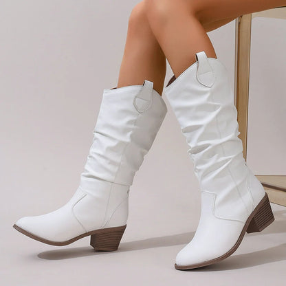 Women's Western Mid Calf Boots - VibreMode