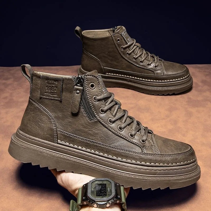 Men's Leather Sneakers Gladiator Style
