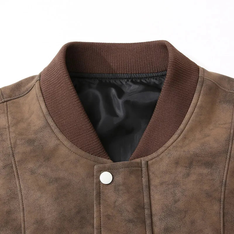 Brown Genuine Leather Biker Jacket