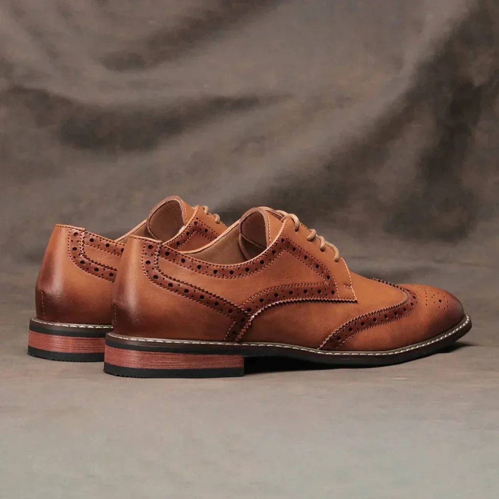 Men's Leather Wingtip Oxford Shoes