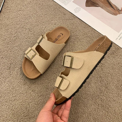 Comfortable Women's Slip On Buckle Sandals
