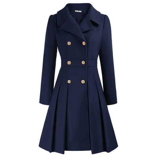 Women's Wool A-Line Peacoat - VibreMode