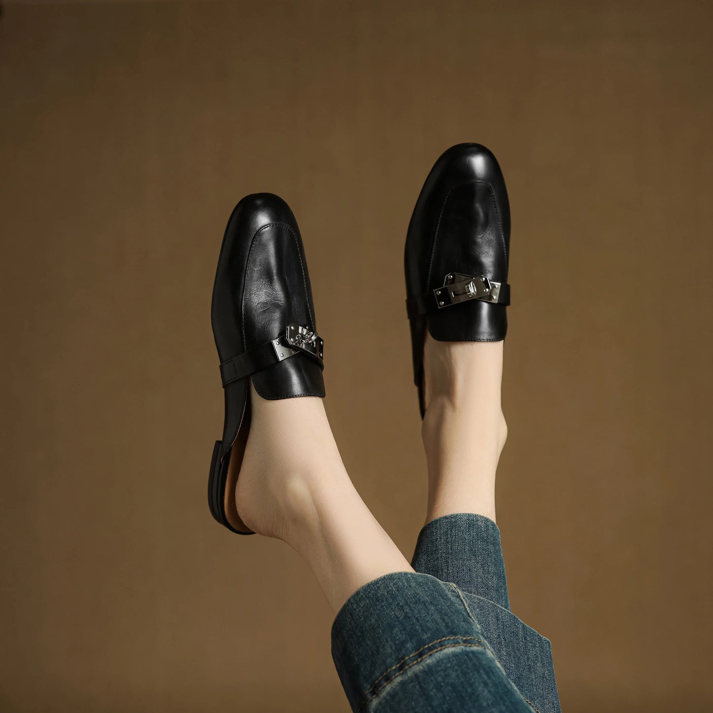 Authentic Luxe Leather Mule Shoes