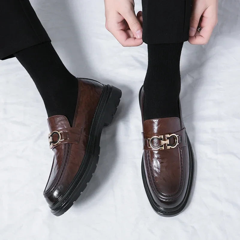 Classic Mens Leather Slip On Shoes