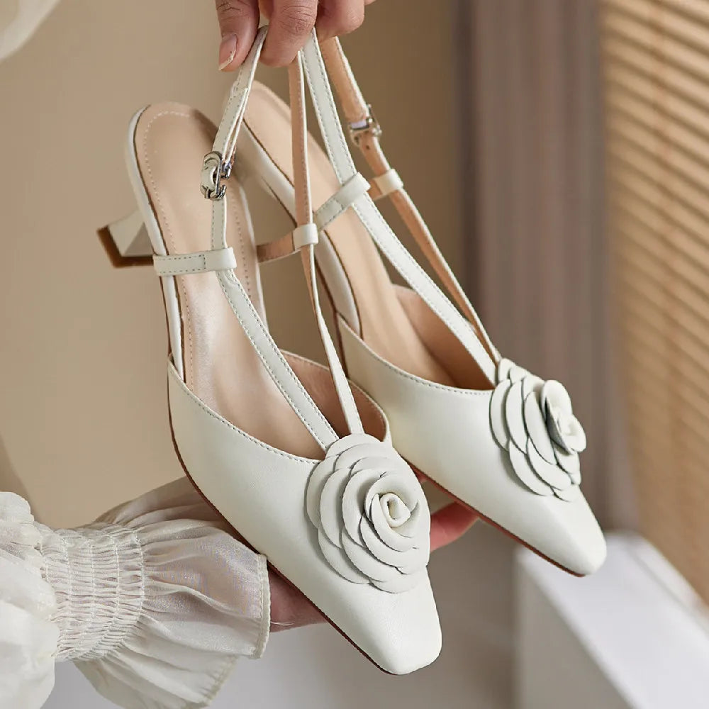 Real Leather Sling Back Shoes