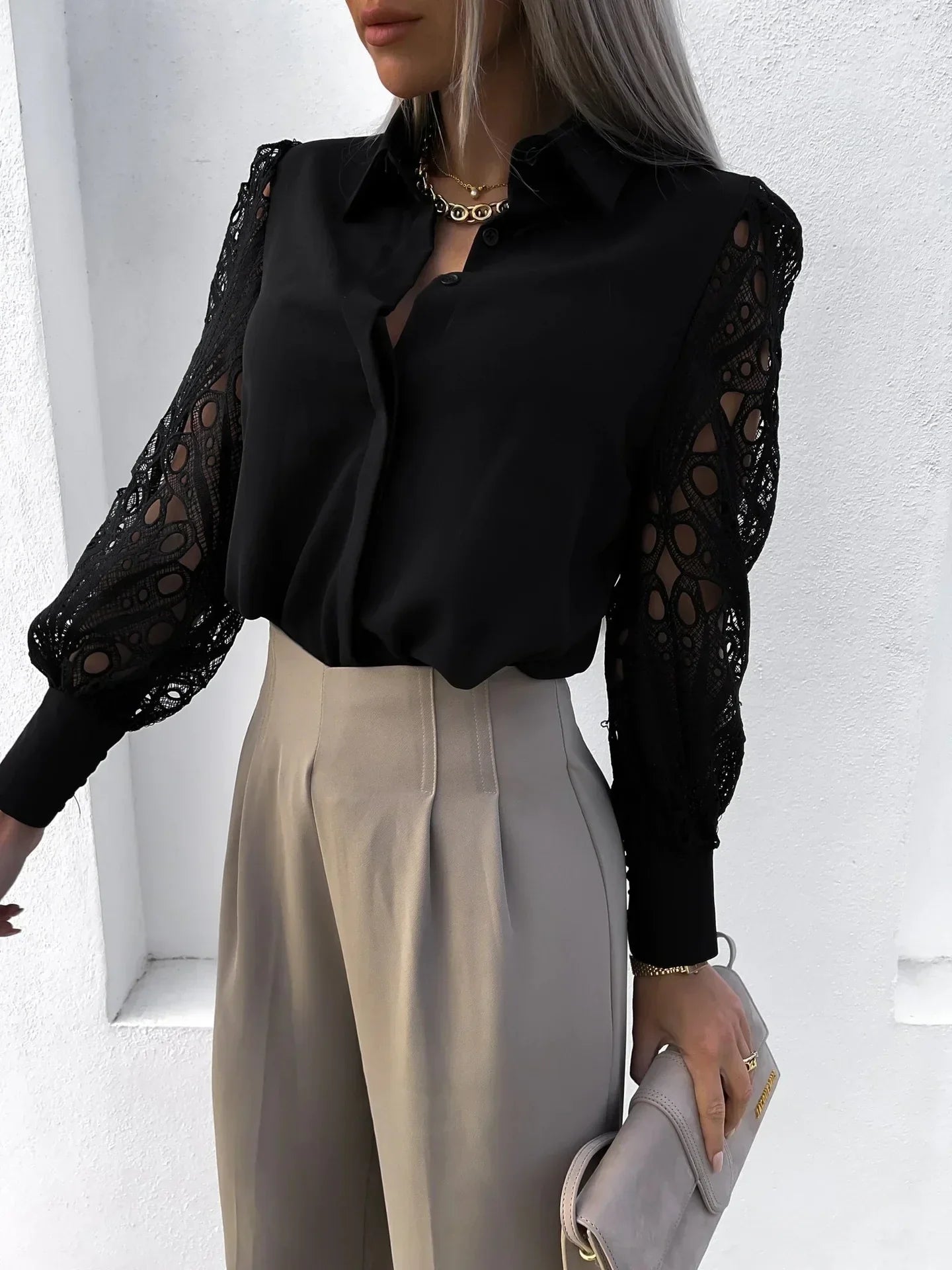 Women's Lace Sleeve Blouse