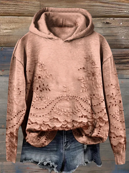 Women's Embroidered Long Sleeve Hoodie