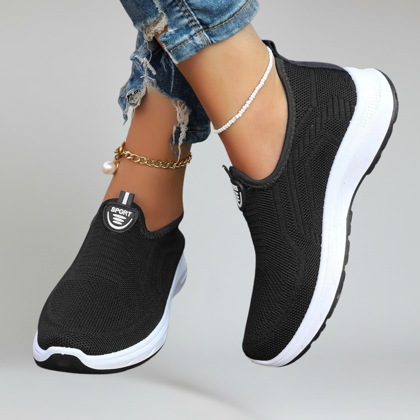 Comfortable Women's Air Mesh Sneakers with Grip Soles