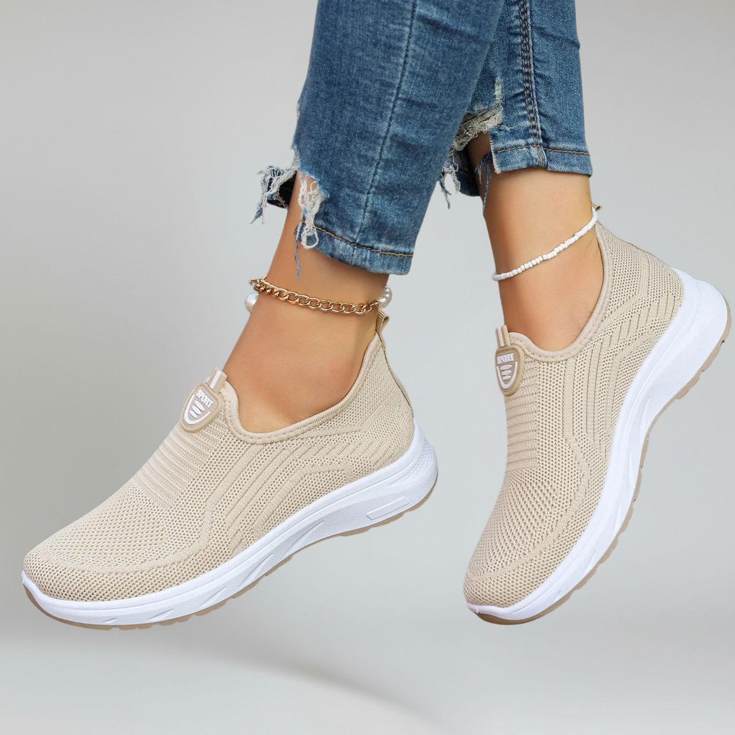 Comfortable Women's Air Mesh Sneakers with Grip Soles