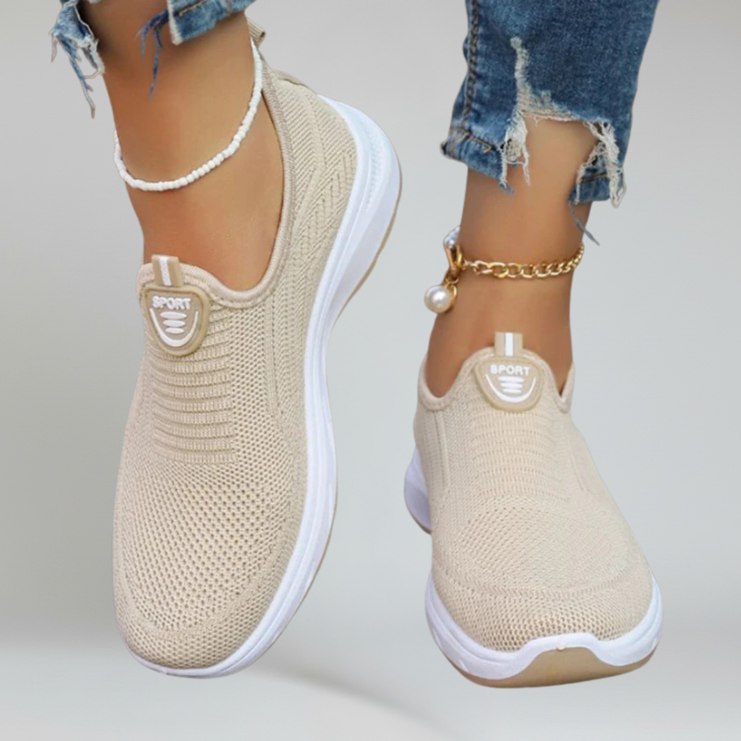 Comfortable Women's Air Mesh Sneakers with Grip Soles