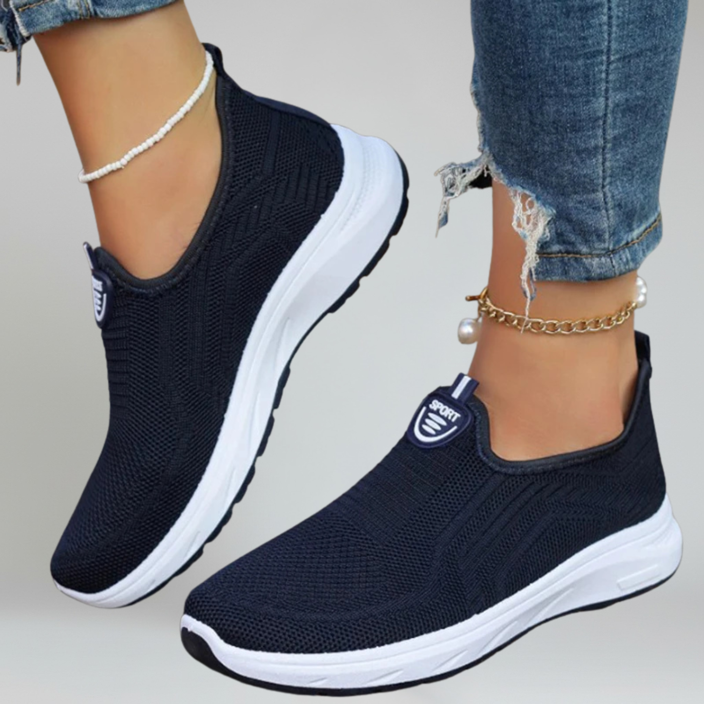 Comfortable Women's Air Mesh Sneakers with Grip Soles