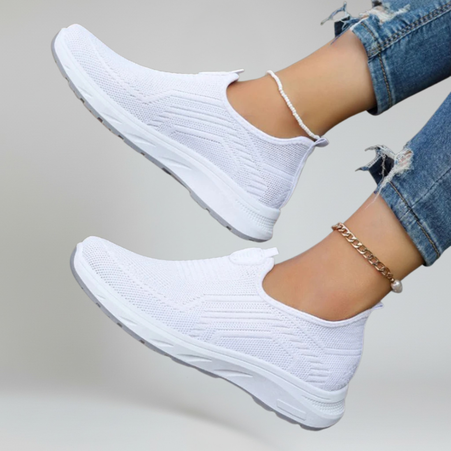 Comfortable Women's Air Mesh Sneakers with Grip Soles