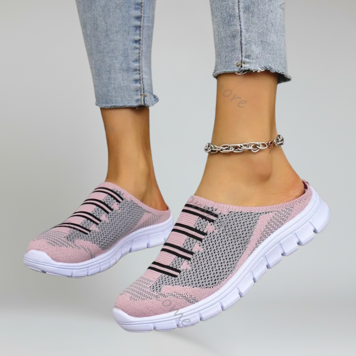 Comfortable Womens Slip On Shoes with Mesh and Rubber Sole