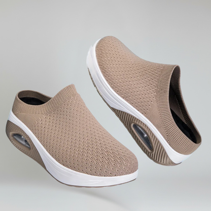 Comfortable Women's Slip-On Shoes with Mesh and Thick Rubber Sole - VibreMode