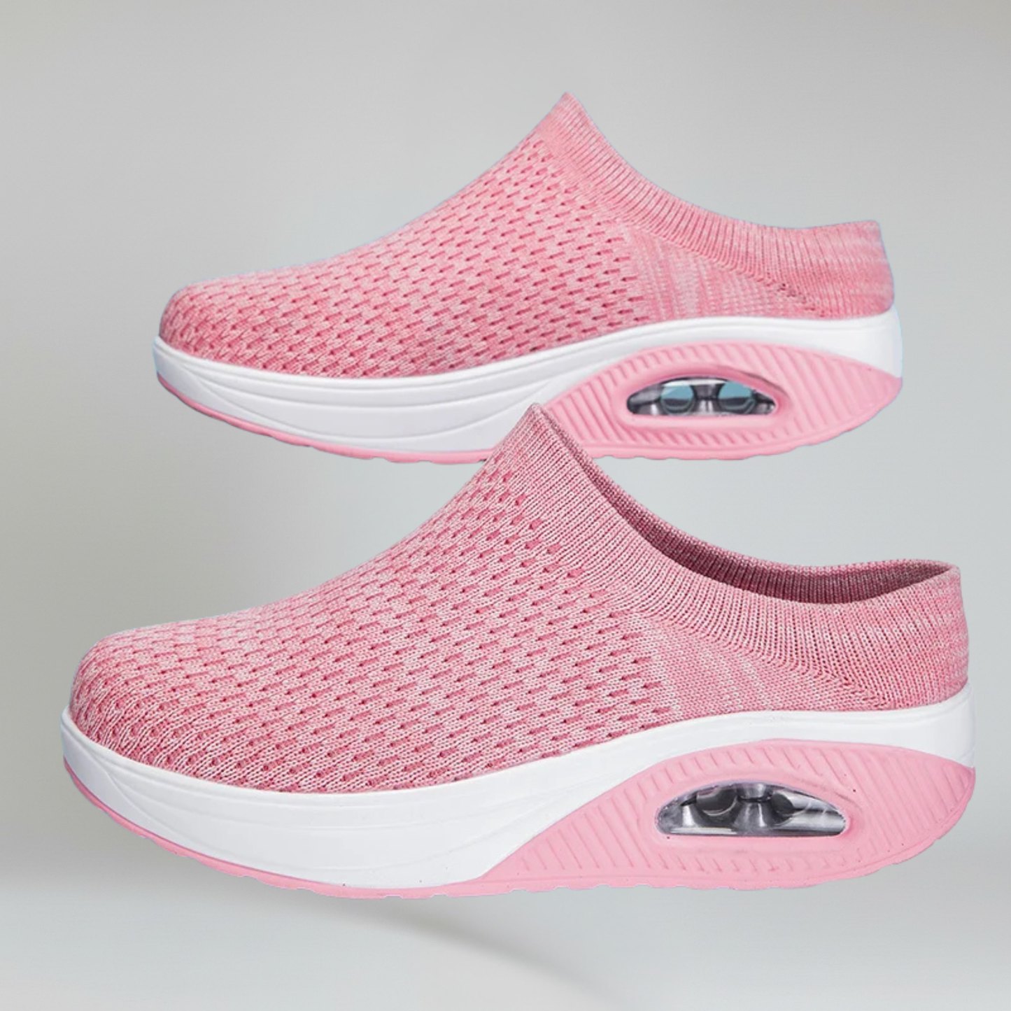 Comfortable Women's Slip-On Shoes with Mesh and Thick Rubber Sole