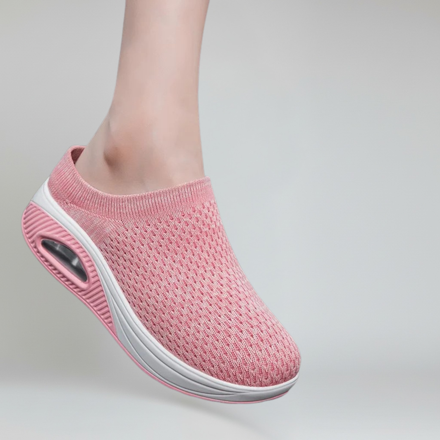 Comfortable Women's Slip-On Shoes with Mesh and Thick Rubber Sole
