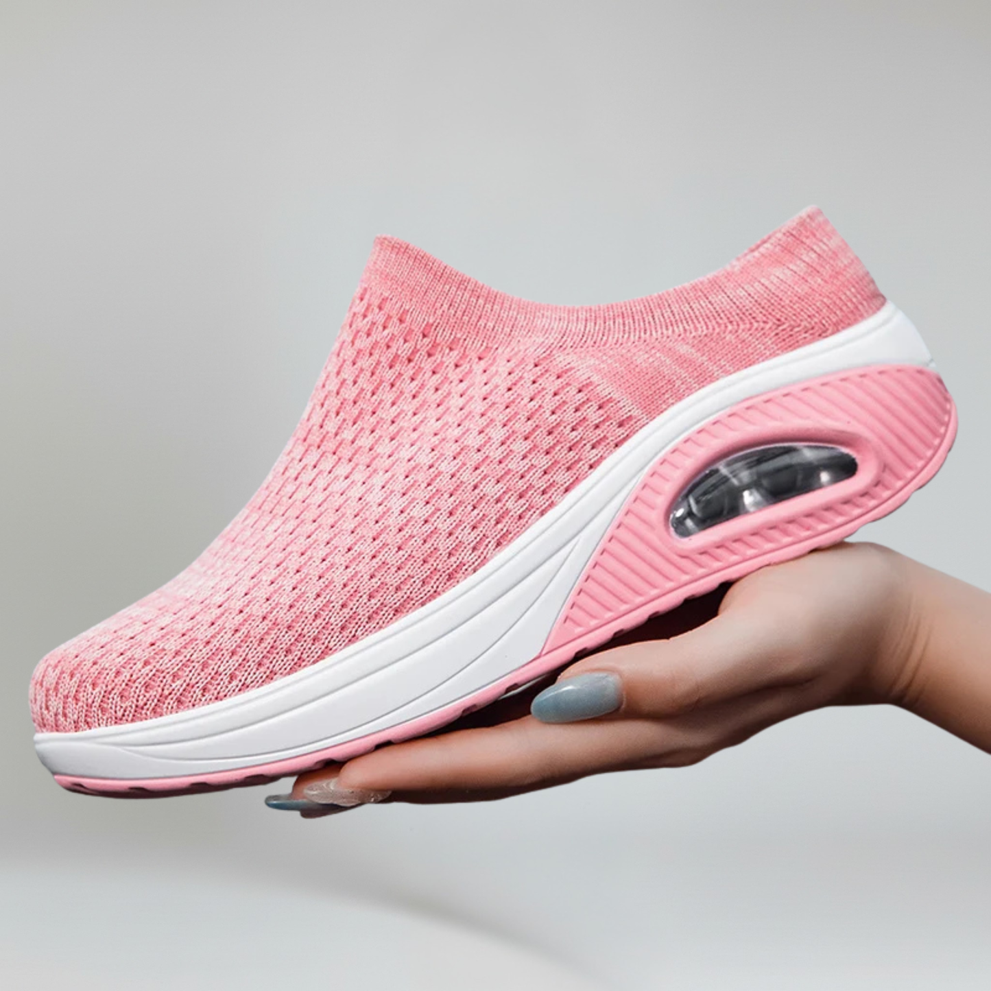 Comfortable Women's Slip-On Shoes with Mesh and Thick Rubber Sole