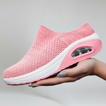 Comfortable Women's Slip-On Shoes with Mesh and Thick Rubber Sole