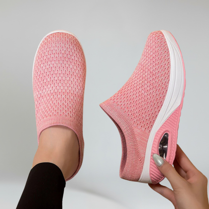 Comfortable Women's Slip-On Shoes with Mesh and Thick Rubber Sole