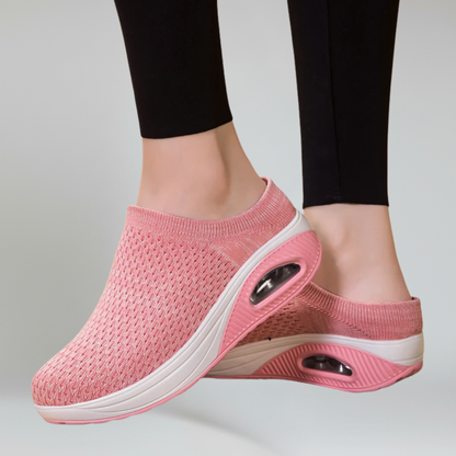 Comfortable Women's Slip-On Shoes with Mesh and Thick Rubber Sole