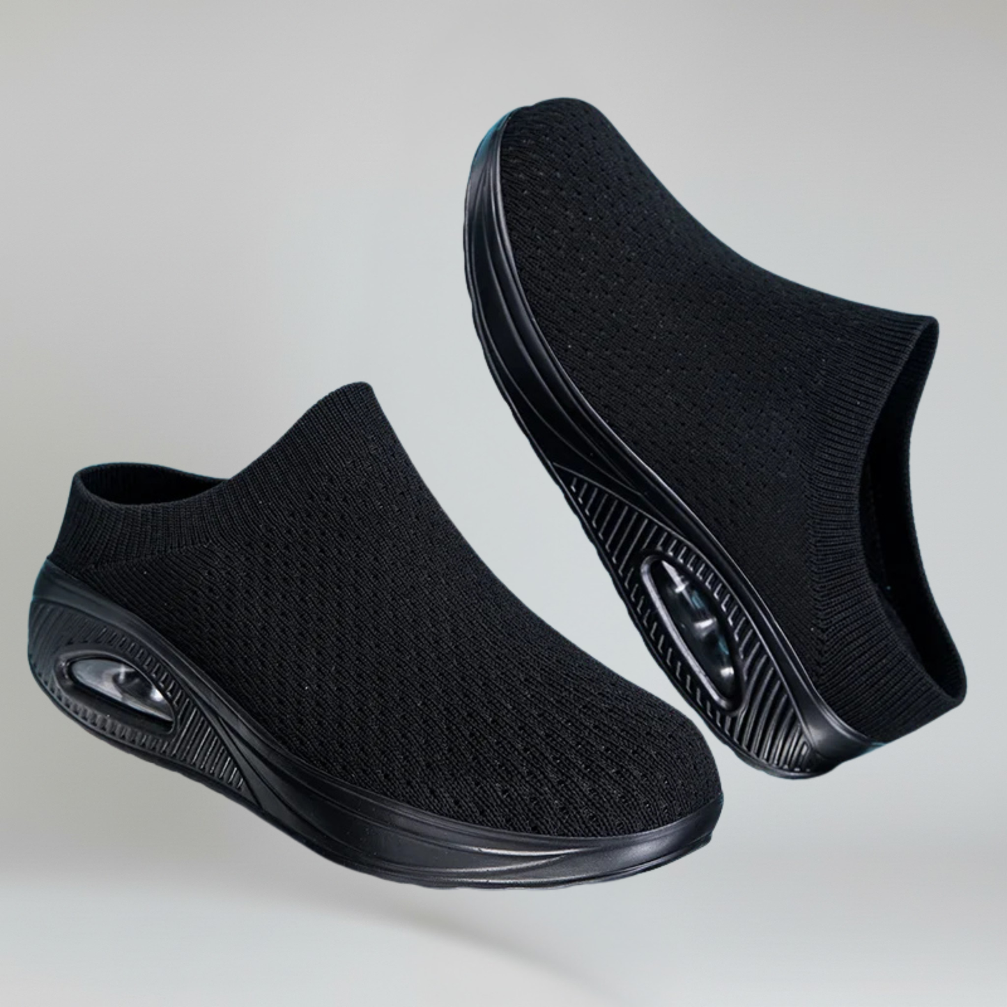 Comfortable Women's Slip-On Shoes with Mesh and Thick Rubber Sole