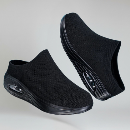 Comfortable Women's Slip-On Shoes with Mesh and Thick Rubber Sole