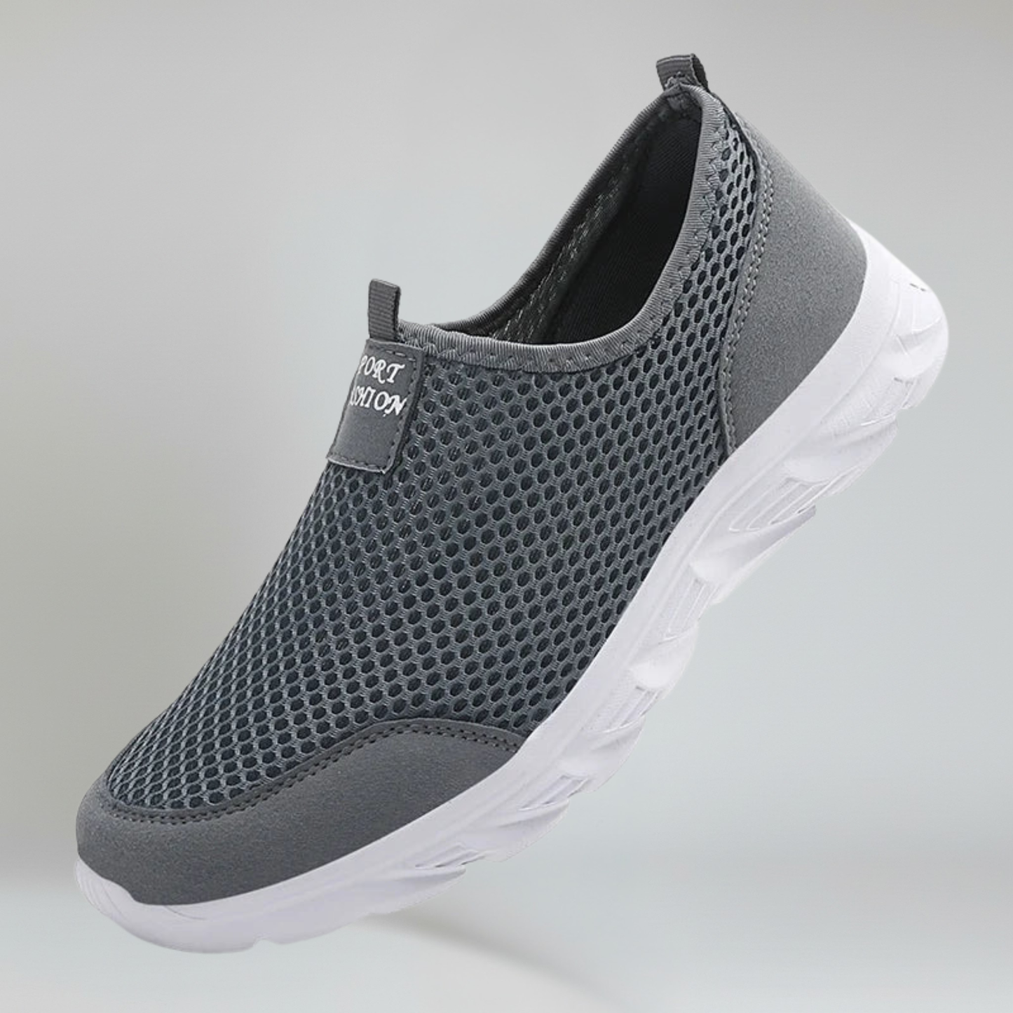 Comfortable Men's Slip On Sneakers with Mesh Panels - VibreMode