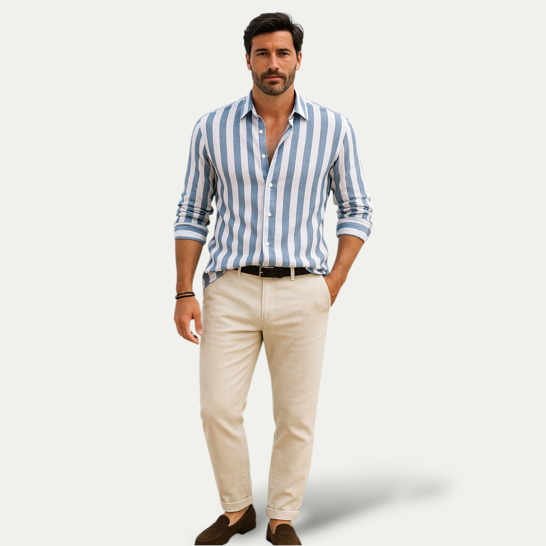 Men's Linen Stripe Shirt