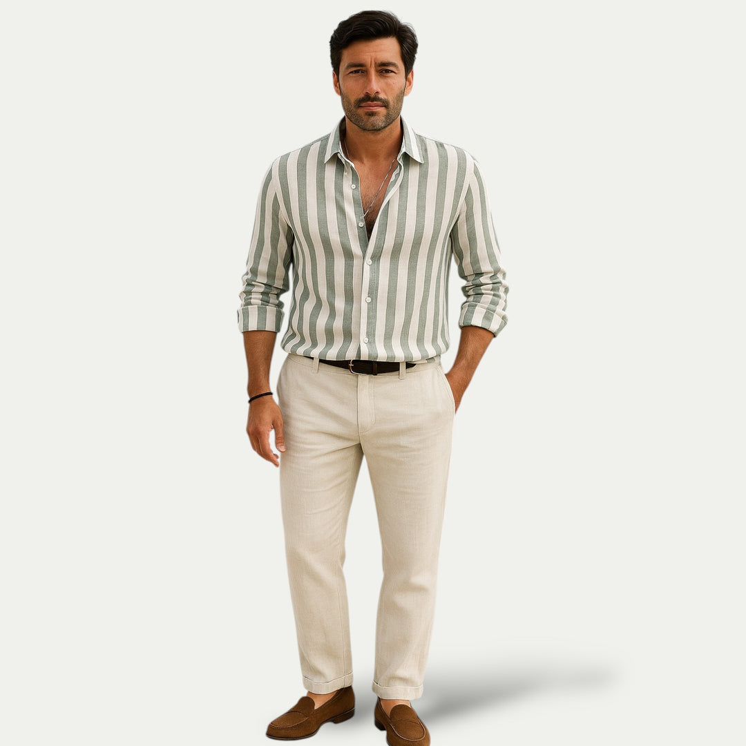 Men's Linen Stripe Shirt