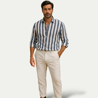 Men's Linen Stripe Shirt