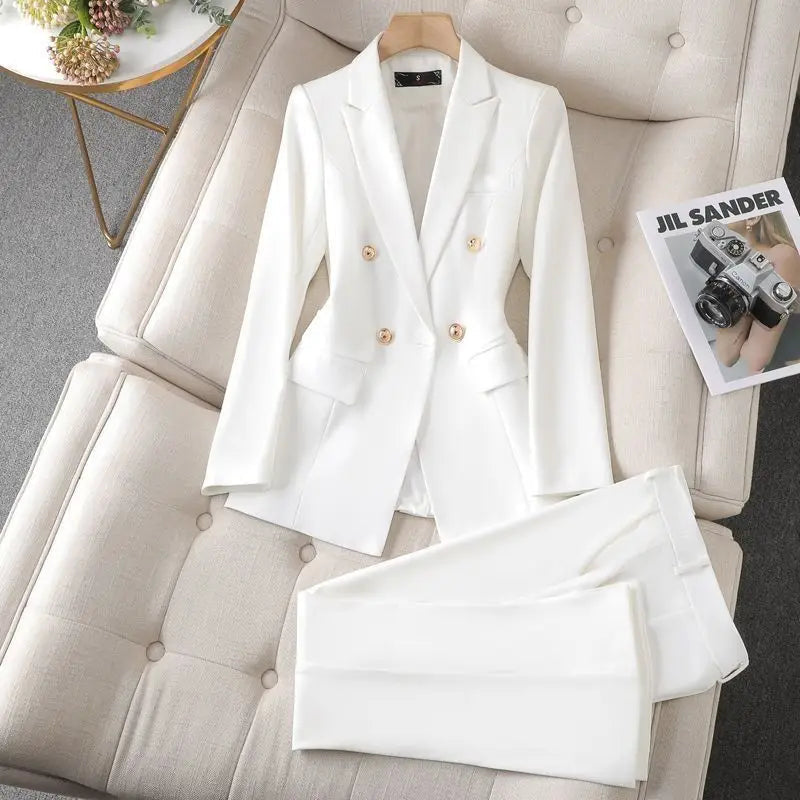 Women's Blazer Pants Set Solid Color - VibreMode