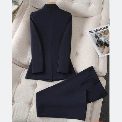 Women's Blazer Pants Set Solid Color