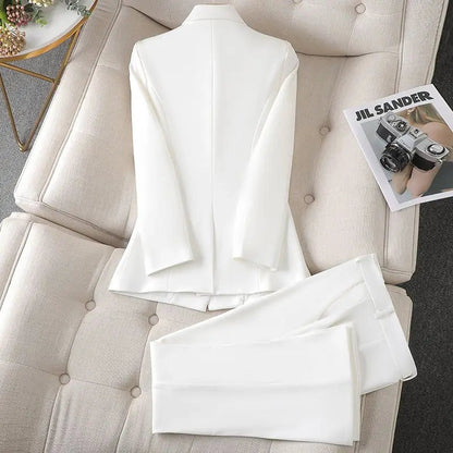 Women's Blazer Pants Set Solid Color