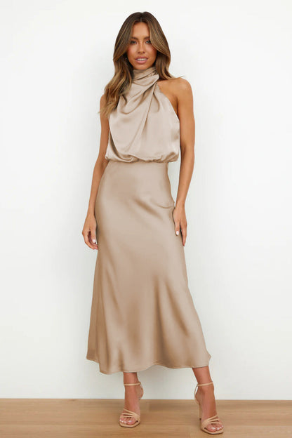 Luxurious Satin Evening Gown - VibreMode